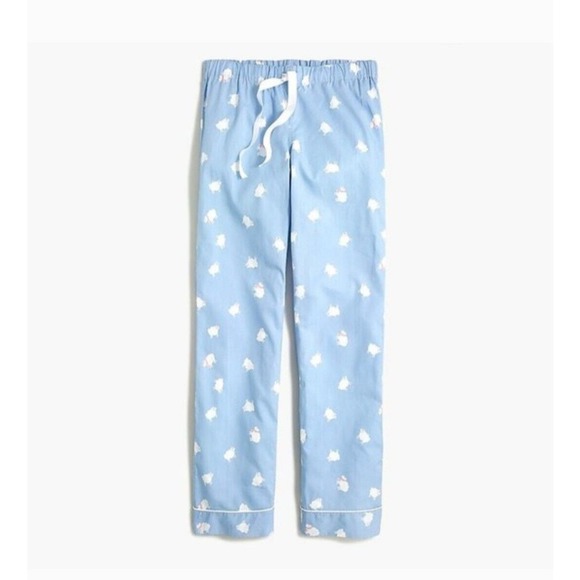J Crew Other - J Crew Blue White Sheep Print Pajama Sleep Pants Bottoms Lounge 100% Cotton | M